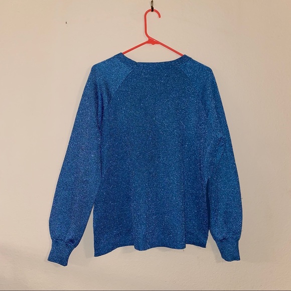 J. CREW blue Sparkle Side Slit sweater - Picture 9 of 9